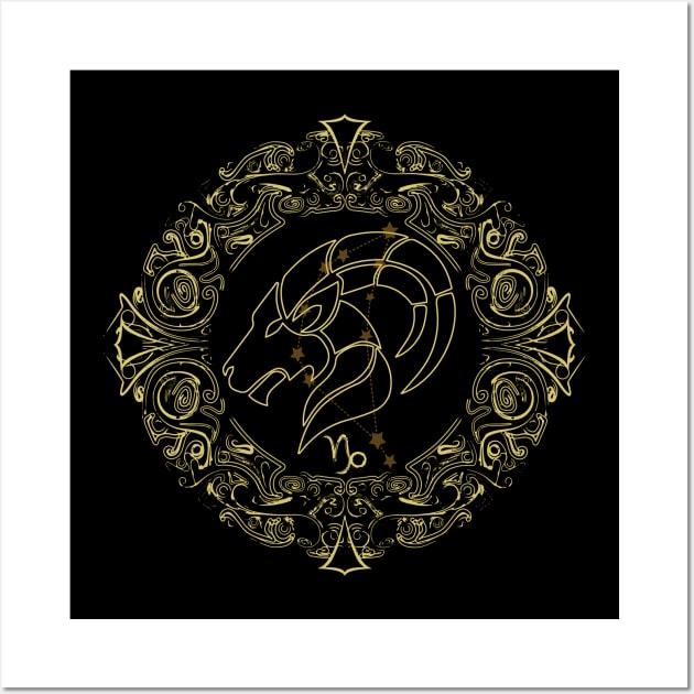 Zodiac Sign Capricorn Wall Art by Mandra